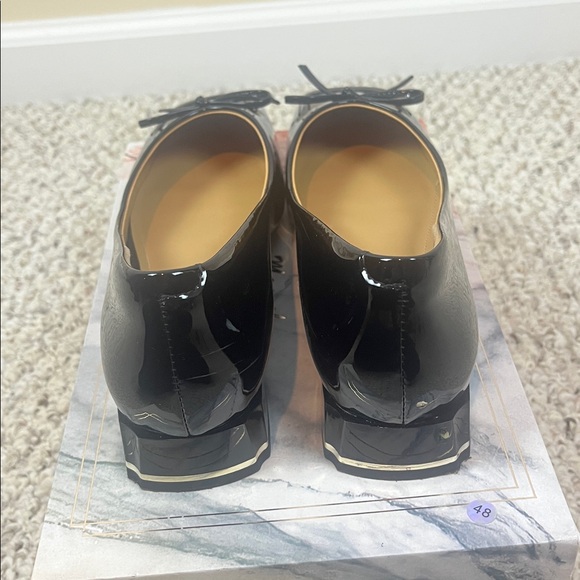 Manual Customized Women’s Black Patent Leather Bow Accent Pumps Size 8.5 - Picture 4 of 9